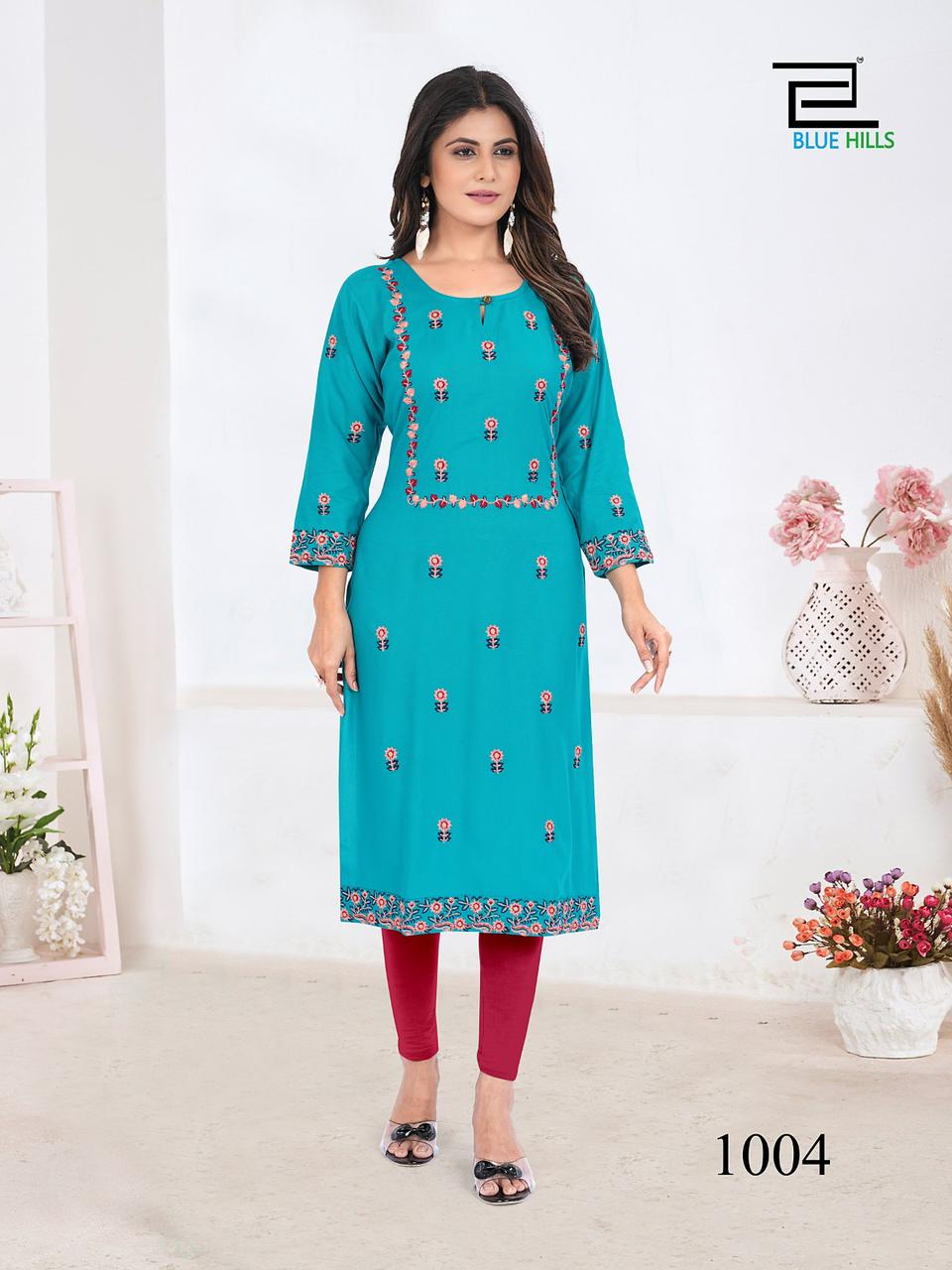 Sita Raman By Blue Hills Straight Cut Kurtis Catalog
